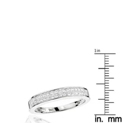 Luxurman 1 Carat Princess Cut Diamond Wedding Band 14K White Gold -Outlet Bijou Lush Store luxurman wedding rings 1 carat princess cut diamond wedding band 14k gold rulerwh