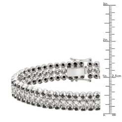 Luxurman White And Black Diamond Tennis Bracelet For Men 10K White Gold 8.5ct -Outlet Bijou Lush Store luxurman white and black diamond tennis bracelet for men in 14k gold 85ct rulerwh