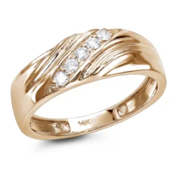 Men's 14K White Gold 5 Stone Diamond Wedding Band 0.20ct -Outlet Bijou Lush Store mens 14k 5 stone diamond wedding band 020ct p 22527 ro