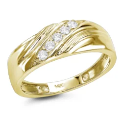 Men's 14K White Gold 5 Stone Diamond Wedding Band 0.20ct -Outlet Bijou Lush Store mens 14k 5 stone diamond wedding band 020ct p 22527 ye