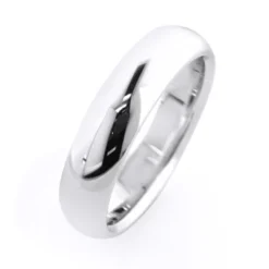 Men's 14K White Gold Classic Wedding Band 5mm -Outlet Bijou Lush Store mens 14k gold classic wedding band 5mm 2