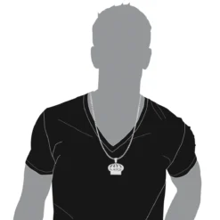 Men's 14K White Gold Crown Diamond Pendant 1.37ct -Outlet Bijou Lush Store mens 14k gold crown diamond pendant 137ct p 5928 bodwh