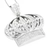 Men's 14K White Gold Crown Diamond Pendant 1.37ct -Outlet Bijou Lush Store mens 14k gold crown diamond pendant 137ct p 5928 wh