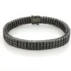 Men's 3 Row Black Diamond Bracelet 0.5ct In Sterling Silver -Outlet Bijou Lush Store mens 3 row black diamond bracelet 062ct in sterling silver 1
