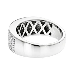 Men's 4 Row Diamond Wedding Band 1.39ct 14K White Gold -Outlet Bijou Lush Store mens 4 row diamond wedding band 139ct 14k gold p 44417 backwh