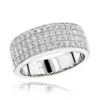 Men's 4 Row Diamond Wedding Band 1.39ct 14K White Gold