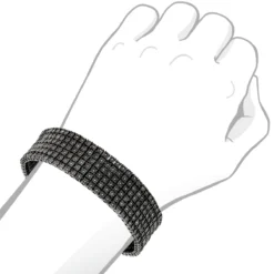 Men's 6 Row Black Diamond Bracelet 1.35ct Sterling Silver 7 Men's 6 Row Black Diamond Bracelet 1.35ct Sterling Silver -Outlet Bijou Lush Store mens 6 row black diamond bracelet 135ct sterling silver p 49194bod