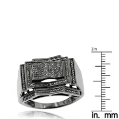 Men's Black Diamond Ring 0.5 Ct 10K Black Plated Gold -Outlet Bijou Lush Store mens black diamond ring 058ct 10k p 42281 rulerbl