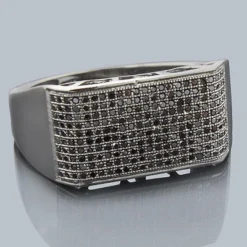 Men's Black Diamond Ring 0.66ct 10K Gold