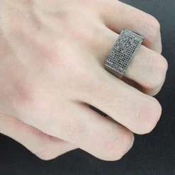 Men's Black Diamond Ring 0.66ct 10K Gold -Outlet Bijou Lush Store mens black diamond ring 066ct 10k p 42283bod