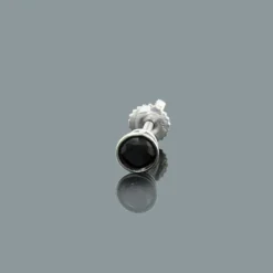 Men's Black Diamond Stud Earring 0.25ct 14K White Gold