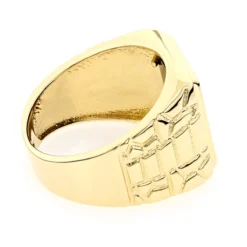 Men's Black Onyx Ring 14K Yellow Gold -Outlet Bijou Lush Store mens black onyx ring in 14k yellow gold backye