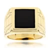 Men's Black Onyx Ring 14K Yellow Gold