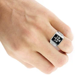 Men's Black Onyx 14K Yellow Gold Libra Scales Ring -Outlet Bijou Lush Store mens black onyx rings 14k white gold libra scales ring p 6349 bodwh