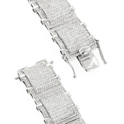 Men's 10K White Gold Pave Diamond Bracelet 5.25ct Bracelet -Outlet Bijou Lush Store mens bracelets 10k gold pave diamond bracelet 525ct backwh