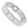 Men's 10K White Gold Pave Diamond Bracelet 5.25ct Bracelet