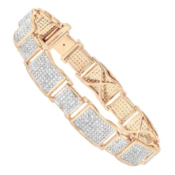 Men's 10K White Gold Pave Diamond Bracelet 4.60ct -Outlet Bijou Lush Store mens bracelets 10k pave diamond bracelet 460ct p 38808 rose