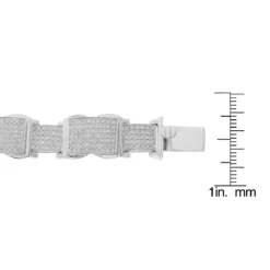 Men's 10K White Gold Pave Diamond Bracelet 4.60ct -Outlet Bijou Lush Store mens bracelets 10k pave diamond bracelet 460ct p 38808 ruler