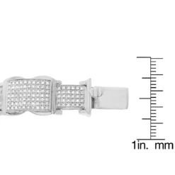 Men's 10K White Gold Pave Diamond Bracelet 4.60ct -Outlet Bijou Lush Store mens bracelets 10k pave diamond bracelet 460ct p 38808 ruler white