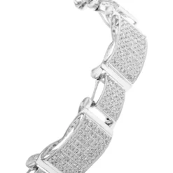Men's 10K White Gold Pave Diamond Bracelet 4.60ct -Outlet Bijou Lush Store mens bracelets 10k pave diamond bracelet 460ct p 38808back