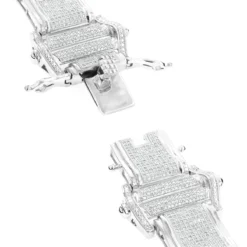 14K White Gold Pave Diamond Bracelet For Men 7.98ct -Outlet Bijou Lush Store mens bracelets 14k gold mens diamond bracelet 798ct p 7077 backwh