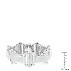 14K White Gold Pave Diamond Bracelet For Men 7.98ct -Outlet Bijou Lush Store mens bracelets 14k gold mens diamond bracelet 798ct p 7077 rulerwh
