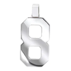 Men's Custom 14K White Gold Large 7 Carat VVS Diamonds Number 8 Pendant -Outlet Bijou Lush Store mens custom pendant jewelry 14k gold large 7 carat vvs diamonds number 8 001288 backwh