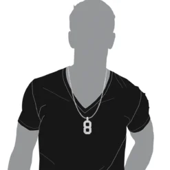 Men's Custom 14K White Gold Large 7 Carat VVS Diamonds Number 8 Pendant -Outlet Bijou Lush Store mens custom pendant jewelry 14k gold large 7 carat vvs diamonds number 8 001288 bodwh