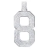 Men's Custom 14K White Gold Large 7 Carat VVS Diamonds Number 8 Pendant -Outlet Bijou Lush Store mens custom pendant jewelry 14k gold large 7 carat vvs diamonds number 8 001288 mainwh