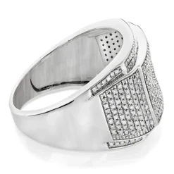 Men's Diamond Band 10K White Gold Wedding Ring 0.8 Carat -Outlet Bijou Lush Store mens diamond band 10k gold wedding ring 1 carat backwh