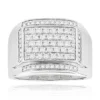 Men's Diamond Band 14K White Gold Wedding Ring 1ct By Luxurman