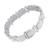 Men's Diamond Bracelet 9.66ct Sterling Silver