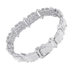 Men's Diamond Bracelet 9.66ct Sterling Silver