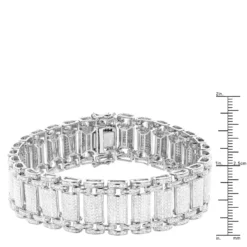 Men's Diamond Bracelet In Sterling Silver 5 Carats 10 Men's Diamond Bracelet In Sterling Silver 5 Carats -Outlet Bijou Lush Store mens diamond bracelet in sterling silver 5 carats ruler