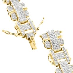 Men's 10K Yellow Gold Diamond Bracelet 3ct -Outlet Bijou Lush Store mens diamond bracelet jewelry 10k 350ct p 43455 backye