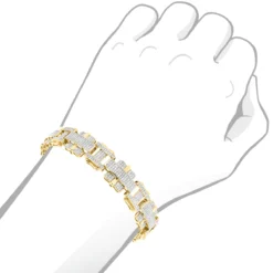 Men's 10K Yellow Gold Diamond Bracelet 3ct -Outlet Bijou Lush Store mens diamond bracelet jewelry 10k 350ct p 43455 bodye