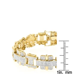 Men's 10K Yellow Gold Diamond Bracelet 3ct -Outlet Bijou Lush Store mens diamond bracelet jewelry 10k 350ct p 43455 rulerye