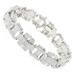 Men's 10K Yellow Gold Diamond Bracelet 3ct -Outlet Bijou Lush Store mens diamond bracelet jewelry 10k 350ct p 43455 wh