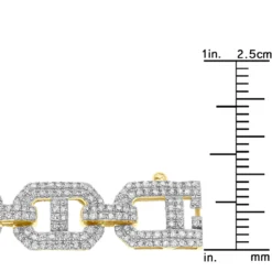 Men's Diamond Bracelet 10K Yellow Gold Mariner Chain Style 3.5 Carats -Outlet Bijou Lush Store mens diamond bracelet solid 10k gold mariner chain style 35 carats 407170 ruler yellow