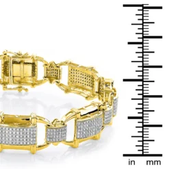 Men's Diamond 10K Yellow Gold 3.29ct Bracelet -Outlet Bijou Lush Store mens diamond bracelets 10k gold 329ct p 43623 boxye