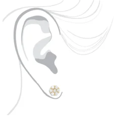 Men's Diamond Cluster Earring 14K Yellow Gold 1/2ct Single Stud -Outlet Bijou Lush Store mens diamond cluster earring 14k gold 12ct single stud bod