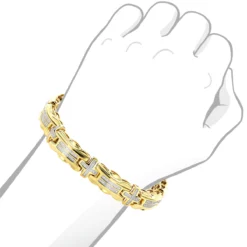 Men's Diamond Cross Bracelet 0.30ct Yellow Gold Plated Silver -Outlet Bijou Lush Store mens diamond cross bracelet 030ct yellow gold plated silver bod