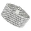 Sterling Silver Men's Diamond Cuff 2 Carat 12 Row Tennis Bracelet