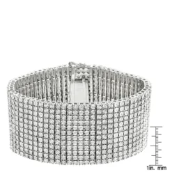 Sterling Silver Men's Diamond Cuff 2 Carat 12 Row Tennis Bracelet -Outlet Bijou Lush Store mens diamond cuff bracelet in sterling silver 216ct ruler