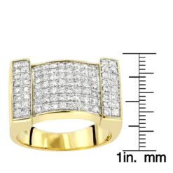 Men's Diamond 14K Yellow Gold Ring By Luxurman 1.5ct Gold -Outlet Bijou Lush Store mens diamond gold ring by luxurman 15ct 14k rulerye
