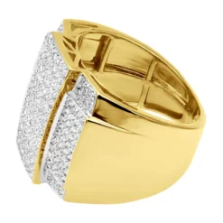 Men's Diamond Ring 0.71ct 10K Yellow Gold -Outlet Bijou Lush Store mens diamond ring 071ct 10k gold p 39892 back yellow