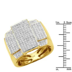 Men's Diamond Ring 0.71ct 10K Yellow Gold -Outlet Bijou Lush Store mens diamond ring 071ct 10k gold p 39892 ruler yellow