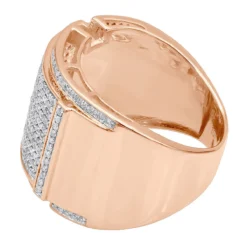 Men's Diamond Ring 10K Yellow Gold 0.96ct -Outlet Bijou Lush Store mens diamond ring in 10k gold 096ct p 48020 backro