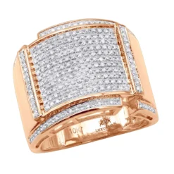 Men's Diamond Ring 10K Yellow Gold 0.96ct -Outlet Bijou Lush Store mens diamond ring in 10k gold 096ct p 48020 ro