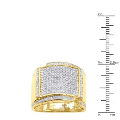 Men's Diamond Ring 10K Yellow Gold 0.96ct -Outlet Bijou Lush Store mens diamond ring in 10k gold 096ct p 48020 rulerye